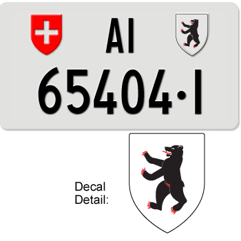 SWITZERLAND(APPENZELL INNERRHODEN) SWISS SQUARE LICENSE PLATE --