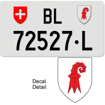 SWITZERLAND(BASEL-LANDSCHAFT) SWISS SQUARE LICENSE PLATE --