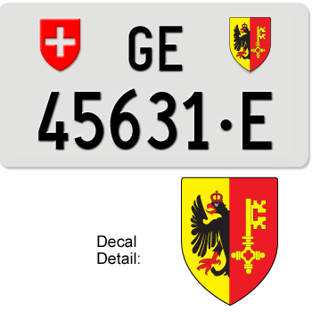 SWITZERLAND(GENEVA -  Genève)  SWISS SQUARE LICENSE PLATE --