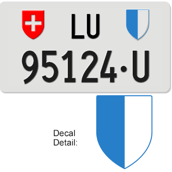 SWITZERLAND(LUCERNE) SWISS SQUARE LICENSE PLATE --