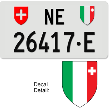 SWITZERLAND(NEUCHÂTEL) SWISS SQUARE LICENSE PLATE --
