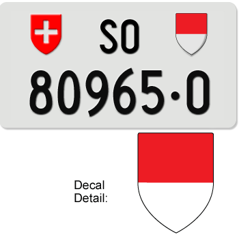 SWITZERLAND(SOLOTHURN) SWISS SQUARE LICENSE PLATE --