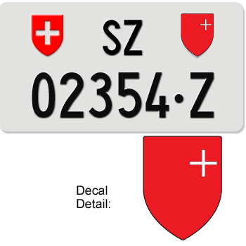 SWITZERLAND(SCHWYZ) SWISS SQUARE LICENSE PLATE --