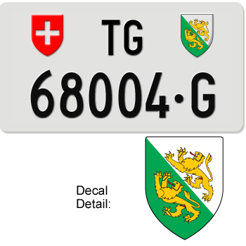 SWITZERLAND(THURGAU) SWISS SQUARE LICENSE PLATE --