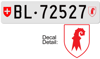 SWITZERLAND(BASEL-LANDSCHAFT)  SWISS LICENSE PLATE --