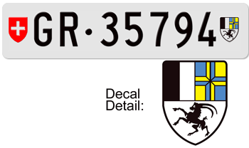 SWITZERLAND(Graubünden) SWISS LICENSE PLATE --