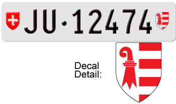 SWITZERLAND(JURA) SWISS LICENSE PLATE --