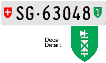SWITZERLAND(ST. GALLEN) SWISS LICENSE PLATE --