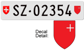 SWITZERLAND(SCHWYZ) SWISS LICENSE PLATE --