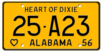 1956 ALABAMA STATE LICENSE PLATE -