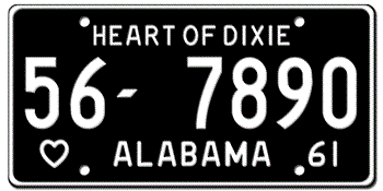 1961 ALABAMA STATE LICENSE PLATE -