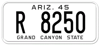 1945 ARIZONA STATE LICENSE PLATE -