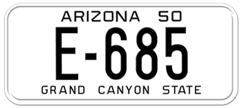 1950 ARIZONA STATE LICENSE PLATE -