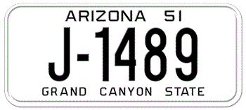 1951 ARIZONA STATE LICENSE PLATE -