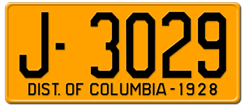 1928 DISTRICT OF COLUMBIA STATE LICENSE PLATE -