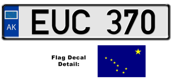 ALASKA EUROSTYLE LICENSE  PLATE  --