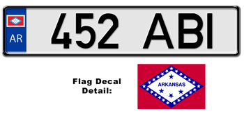 ARKANSAS EUROSTYLE LICENSE PLATE --
