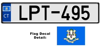 CONNECTICUT EUROSTYLE LICENSE PLATE --