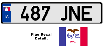 IOWA EUROSTYLE LICENSE PLATE --