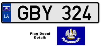 LOUISIANA EUROSTYLE LICENSE PLATE --
