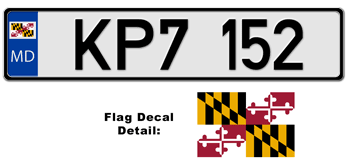 MARYLAND EUROSTYLE LICENSE  PLATE  --
