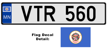 MINNESOTA EUROSTYLE LICENSE  PLATE  --