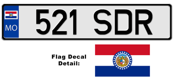 MISSOURI EUROSTYLE LICENSE  PLATE  --