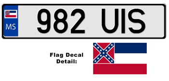 MISSISSIPPI EUROSTYLE LICENSE  PLATE  --