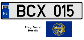 NEBRASKA EUROSTYLE LICENSE PLATE --