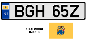 NEW JERSEY EUROSTYLE LICENSE  PLATE  --
