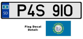 SOUTH DAKOTA EUROSTYLE LICENSE  PLATE  --