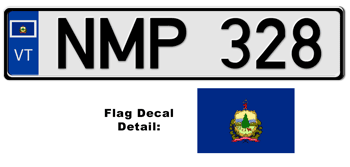 VERMONT EUROSTYLE LICENSE  PLATE  --