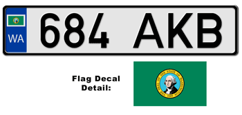 WASHINGTON EUROSTYLE LICENSE  PLATE  --