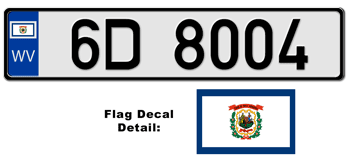 WEST VIRGINIA EUROSTYLE LICENSE  PLATE  --