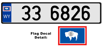 WYOMING EUROSTYLE LICENSE  PLATE  --