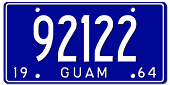 1964 GUAM LICENSE PLATE--