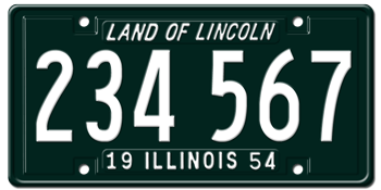1954 ILLINOIS STATE LICENSE PLATE -