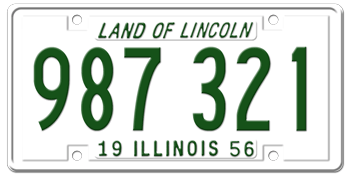 1956 ILLINOIS STATE LICENSE PLATE -