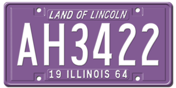 1964 ILLINOIS STATE LICENSE PLATE -