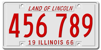 1966 ILLINOIS STATE LICENSE PLATE -