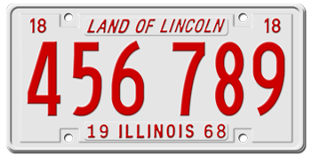 1968 ILLINOIS STATE LICENSE PLATE -