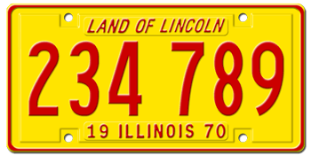 1970 ILLINOIS STATE LICENSE PLATE -
