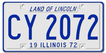 1972 ILLINOIS STATE LICENSE PLATE -