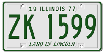 1977 ILLINOIS STATE LICENSE PLATE -