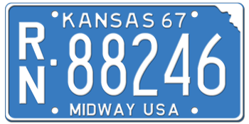 1967 KANSAS STATE LICENSE PLATE--