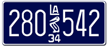 1934 LOUISIANA STATE LICENSE PLATE--