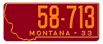 1933 MONTANA STATE LICENSE PLATE -