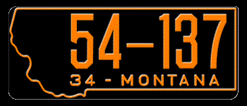 1934 MONTANA STATE LICENSE PLATE -