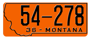 1936 MONTANA STATE LICENSE PLATE -
