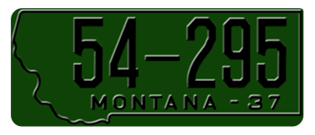 1937 MONTANA STATE LICENSE PLATE -